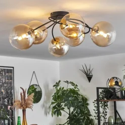hofstein Plafonnier Chehalis Or, Noir, 6 lumières