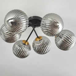 Lampes Dorées-hofstein Plafonnier Chehalis Or, Noir, 6 lumières