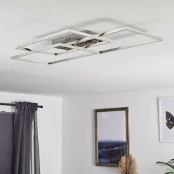 hofstein Plafonnier Cheka LED Aluminium, 3 lumières, Télécommandes
