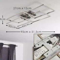 hofstein Plafonnier Cheka LED Aluminium, 4 lumières, Télécommandes