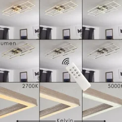 hofstein Plafonnier Cheka LED Aluminium, 4 lumières, Télécommandes