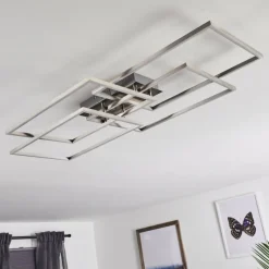 hofstein Plafonnier Cheka LED Aluminium, 4 lumières, Télécommandes