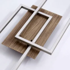 hofstein Plafonnier Cheka LED Brun, Nickel mat, 2 lumières, Télécommandes