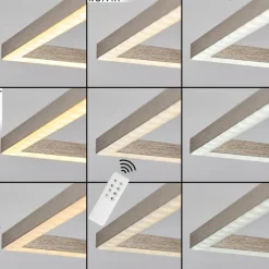 hofstein Plafonnier Cheka LED Nickel mat, 2 lumières, Télécommandes