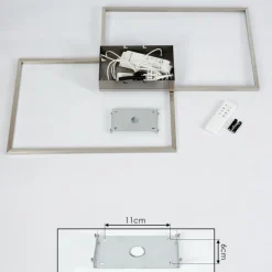 hofstein Plafonnier Cheka LED Nickel mat, 2 lumières, Télécommandes