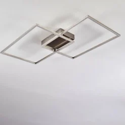 hofstein Plafonnier Cheka LED Nickel mat, 2 lumières, Télécommandes