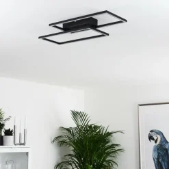 hofstein Plafonnier Cheka LED Noir, 2 lumières, Télécommandes