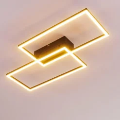 hofstein Plafonnier Cheka LED Noir, 2 lumières, Télécommandes