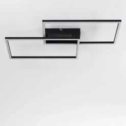 hofstein Plafonnier Cheka LED Noir, 2 lumières, Télécommandes