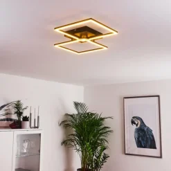 hofstein Plafonnier Cheka LED Noir, 2 lumières, Télécommandes* Éclairage Led