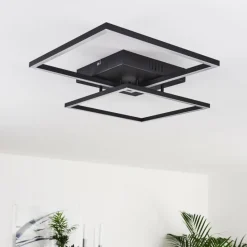 hofstein Plafonnier Cheka LED Noir, 2 lumières, Télécommandes