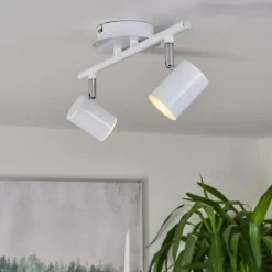 hofstein Plafonnier Chennai LED Chrome, Blanc, 2 lumières