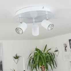 hofstein Plafonnier Chennai LED Chrome, Blanc, 3 lumières