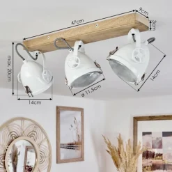 Lampes Industrielles-hofstein Plafonnier Chetican LED Écru, 3 lumières