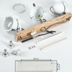 Lampes Industrielles-hofstein Plafonnier Chetican LED Écru, 3 lumières