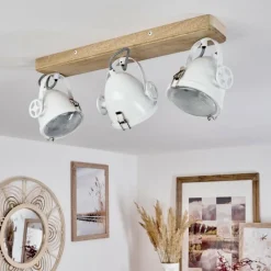 Lampes Industrielles-hofstein Plafonnier Chetican LED Écru, 3 lumières