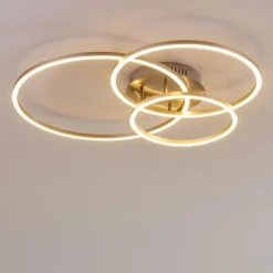 hofstein Plafonnier Chilkat LED Nickel mat, 1 lumière