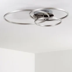 hofstein Plafonnier Chilkat LED Nickel mat, 1 lumière