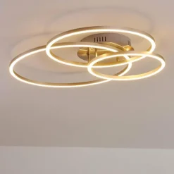 hofstein Plafonnier Chilkat LED Nickel mat, 1 lumière