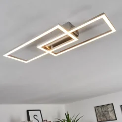 hofstein Plafonnier Chilkat LED Nickel mat, 1 lumière
