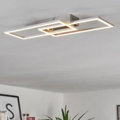 hofstein Plafonnier Chilkat LED Nickel mat, 1 lumière