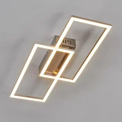 hofstein Plafonnier Chilkat LED Nickel mat, 1 lumière