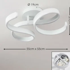 hofstein Plafonnier Chippewa LED Blanc, 1 lumière