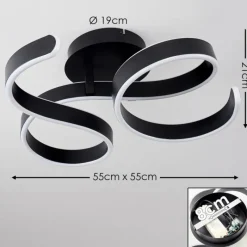 hofstein Plafonnier Chippewa LED Noir, 1 lumière