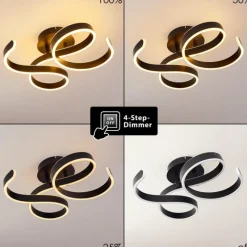 hofstein Plafonnier Chippewa LED Noir, 1 lumière