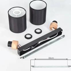 Lampes En Tissu-hofstein Plafonnier Chiuvi Chrome, Écru, Noir, Blanc, 2 lumières