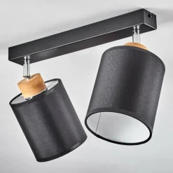 Lampes En Tissu-hofstein Plafonnier Chiuvi Chrome, Écru, Noir, Blanc, 2 lumières