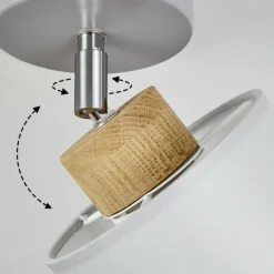 Lampes En Tissu-hofstein Plafonnier Chiuvi Chrome, Gris, Écru, 1 lumière