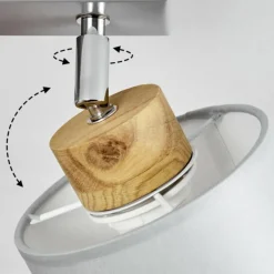 Lampes En Tissu-hofstein Plafonnier Chiuvi Écru, Argenté, 2 lumières