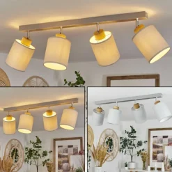 Lampes En Tissu-hofstein Plafonnier Chiuvi Écru, Argenté, 4 lumières