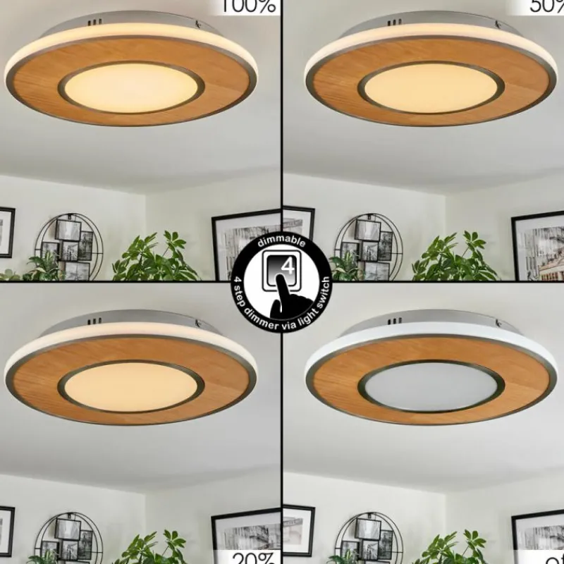 Luminaires Scandinaves-hofstein Plafonnier Chrop LED Nickel mat, 1 lumière