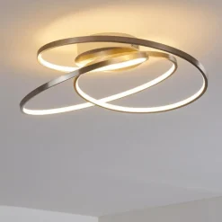 hofstein Plafonnier Chute LED Nickel mat, 1 lumière