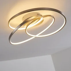 hofstein Plafonnier Chute LED Nickel mat, 1 lumière