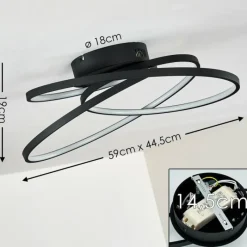 hofstein Plafonnier Chute LED Noir, 1 lumière