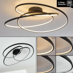 hofstein Plafonnier Chute LED Noir, 1 lumière