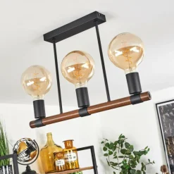 Lampes Industrielles-hofstein Plafonnier Clayhurst Noir, 3 lumières