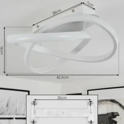 hofstein Plafonnier Cochato LED Blanc, 1 lumière* Éclairage Led