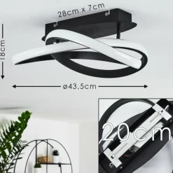 hofstein Plafonnier Cochato LED Noir, Blanc, 2 lumières