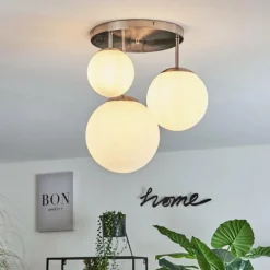 hofstein Plafonnier Cochuna Nickel mat, 3 lumières