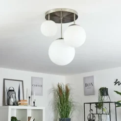 hofstein Plafonnier Cochuna Nickel mat, 3 lumières
