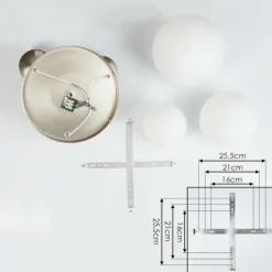 hofstein Plafonnier Cochuna Nickel mat, 3 lumières