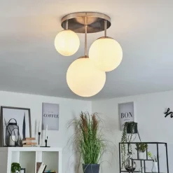 hofstein Plafonnier Cochuna Nickel mat, 3 lumières