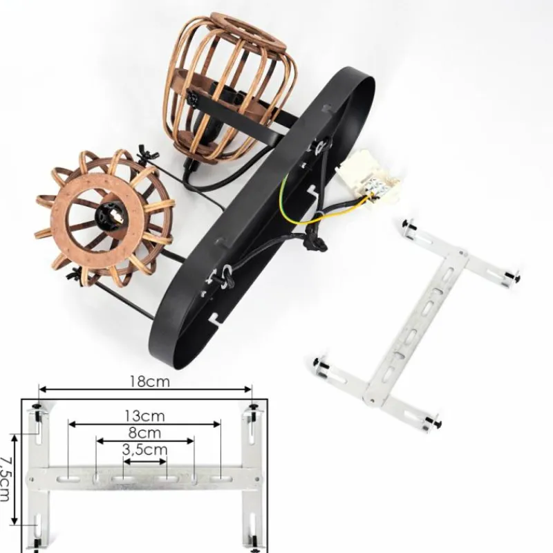 Luminaires Scandinaves-hofstein Plafonnier Combeima Noir, 2 lumières