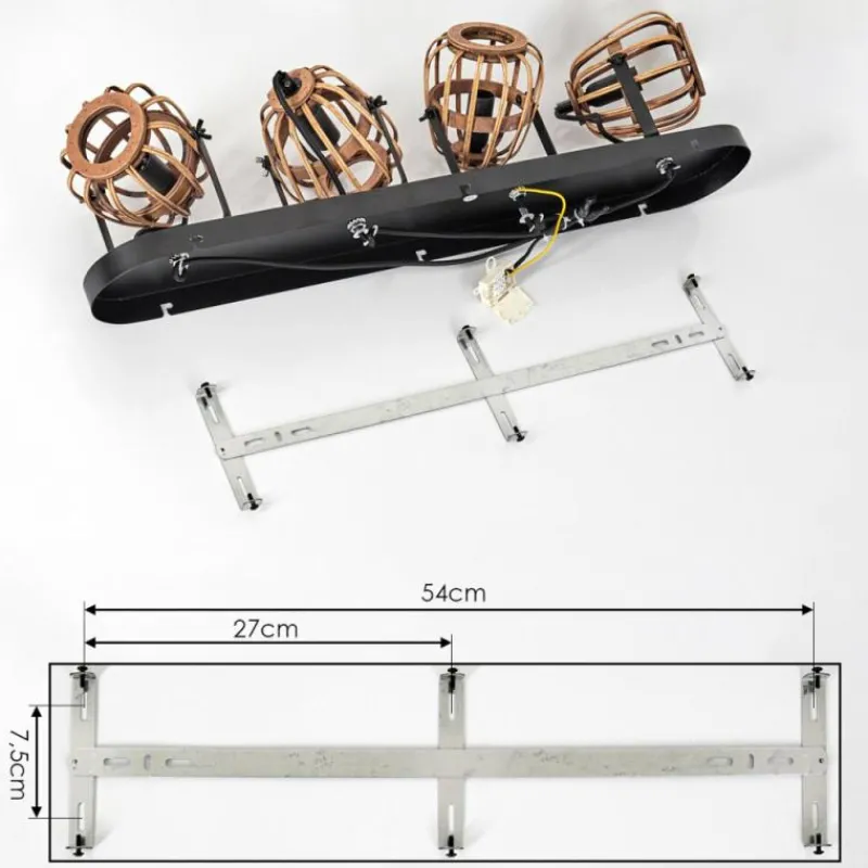 Luminaires Scandinaves-hofstein Plafonnier Combeima Noir, 4 lumières