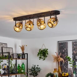 Luminaires Scandinaves-hofstein Plafonnier Combeima Noir, 4 lumières