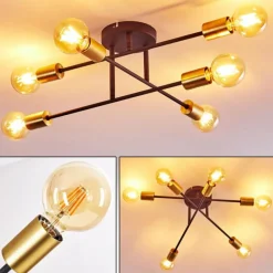 Lampes Dorées-hofstein Plafonnier Coppet Noir doré, 6 lumières